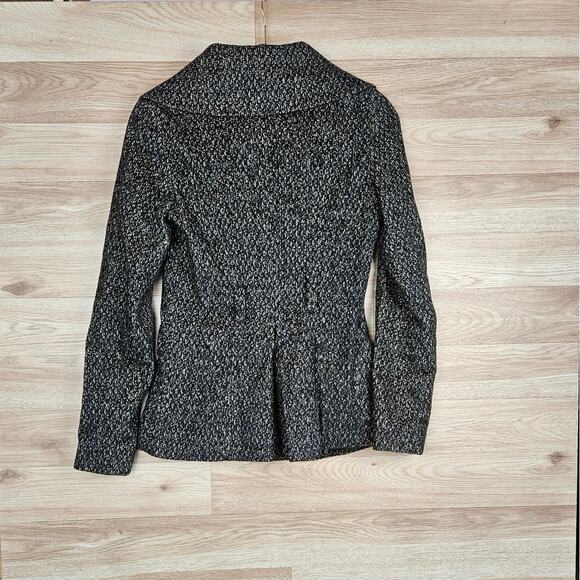 Theory Wool Silk Angora Blend Black White Coat Size P XS/S - Picture 7 of 8